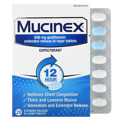 Mucinex, 600 mg, 20 таблеток пролонгированного действия