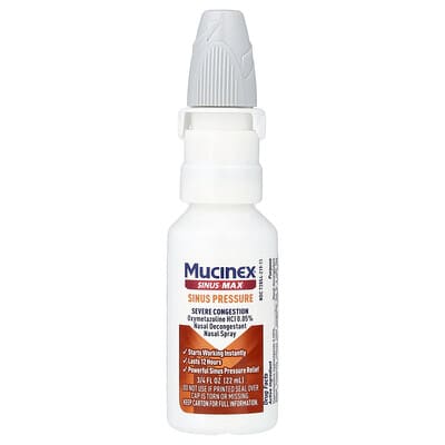 Назальный спрей Sinus-Max®, Sinus Pressure, Sever Congestion Nasal Spray, 3/4 fl oz (22 ml)