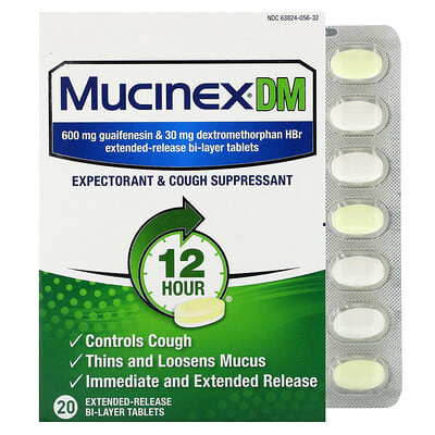 Mucinex® DM, 20 таблеток пролонгированного действия