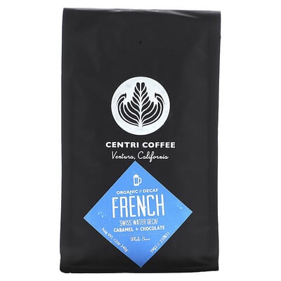 Organic French, Whole Bean, Decaf, Caramel + Chocolate, 12 oz (340 g)