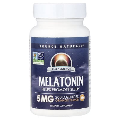 Source Naturals Sleep Science®, мелатонин, апельсин, 200 пастилок