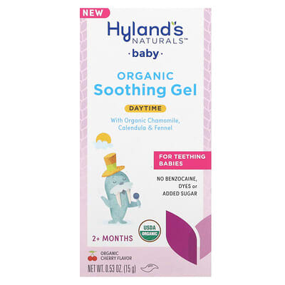 Baby Organic Soothing Gel, Daytime, 2+ Months, Organic Cherry, 0.53 oz (15 g)