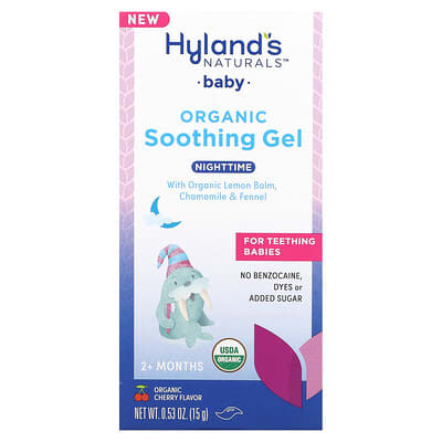 Baby Organic Soothing Gel, Nighttime, 2+ Months, Organic Cherry, 0.53 oz (15 g)