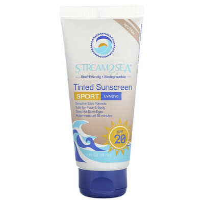 Солнцезащитный крем Stream2Sea, Sport, SPF 20, Neutral, без отдушки, 3 fl oz (90 ml)