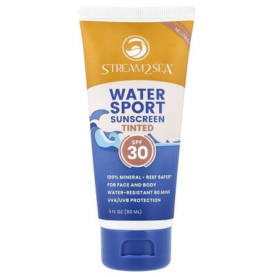 Water Sport Sunscreen, Tinted, SPF 30, Neutral, 3 fl oz (90 ml)
