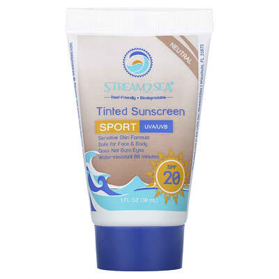 Осветляющий солнцезащитный крем для водных видов спорта, SPF 20, 1 fl oz (30 ml)