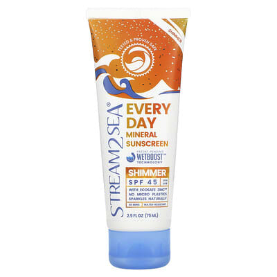 Every Day Mineral Sunscreen, Shimmer, SPF 45, 2.5 fl oz (75 ml)