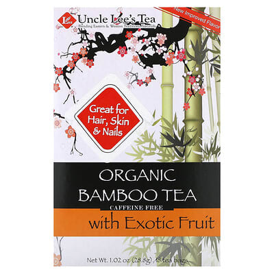 Чай Uncle Lee's Tea Organic Bamboo Tea With Exotic Fruit, Caffeine Free, 18 Tea Bags, 1.02 oz (28.8 g)