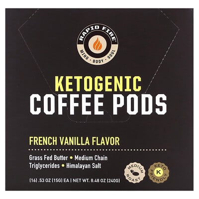 Кофе в капсулах RAPIDFIRE, French Vanilla, Medium Roast, 16 шт., 8.48 oz (240 g)