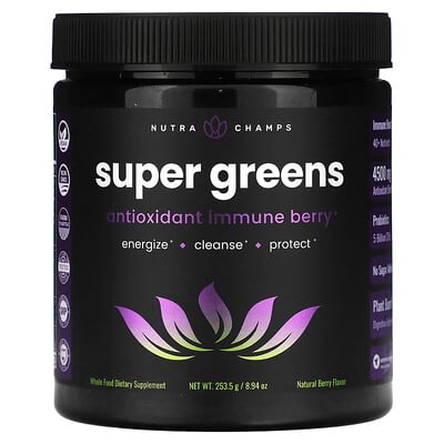 Суперфуд Super Greens, антиоксидантный ягодный микс, 8.94 oz (253.5 g)