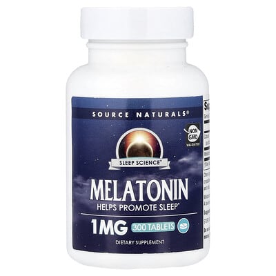 Sleep Science®, мелатонин, 1 mg, 300 таблеток