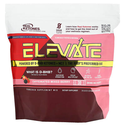 Elevate, Caffeinated Mixed Berry, 30 Drink Mix Packets,  0.43 oz (12.2 g) Each