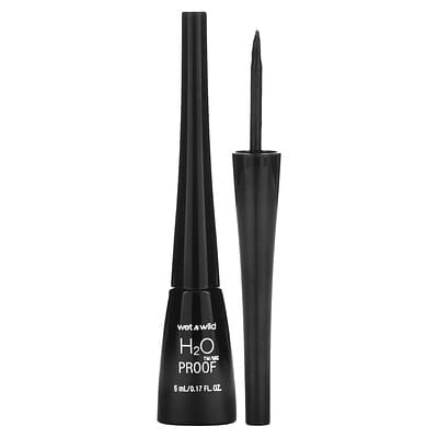 wet n wild H2OProof жидкая подводка для глаз, 879 Black, 0.17 fl oz (5 ml)