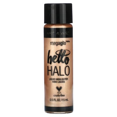 Жидкий хайлайтер MegaGlo, Hello Halo Liquid Highlighter, 306B Guilded Glow, 0.5 fl oz (15 ml)