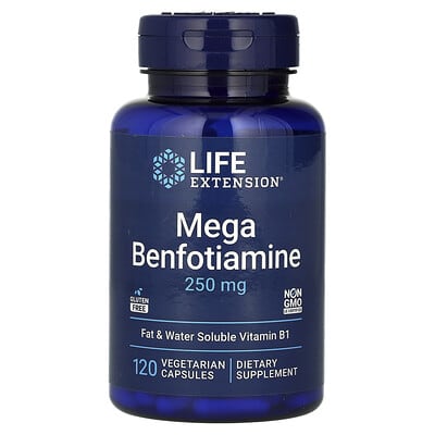Mega Benfotiamine Life Extension, 120 вегетарианских капсул