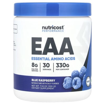 Аминокислоты Nutricost Performance, EAA, голубая малина, 11.8 oz (330 g)