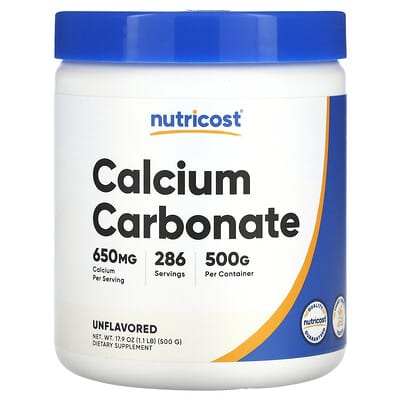 Calcium Carbonate, Unflavored, 17.9 oz (500 g)