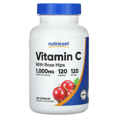 Vitamin C with Rose Hips, 120 Capsules