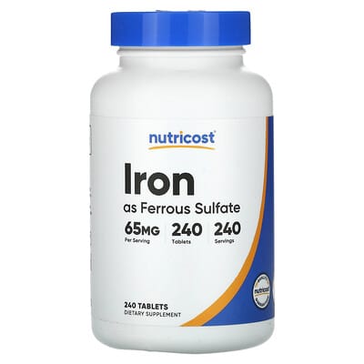 Nutricost Iron, 65 mg, 240 таблеток