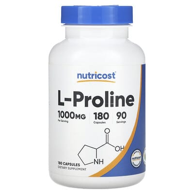 Nutricost L-Proline, 180 капсул (500 mg на капсулу)