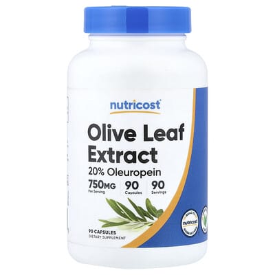 Olive Leaf Extract, 750 mg, 90 Capsules