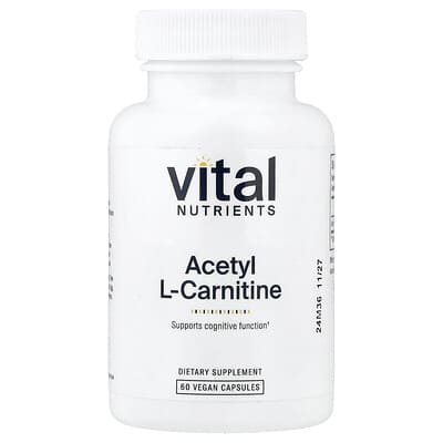 L-карнитин Acetyl, 60 веганских капсул (500 mg per Capsule)