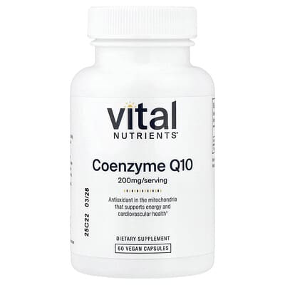 Coenzyme Q10, 200 mg, 60 веганских капсул