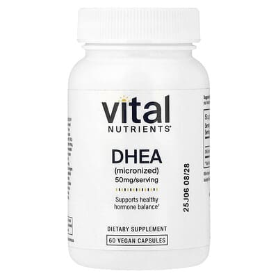DHEA (микронизированный), 50 mg, 60 веганских капсул