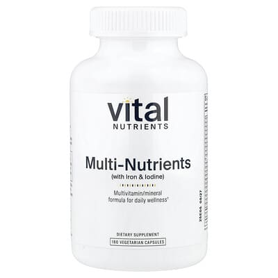 Мультивитаминный комплекс Multi-Nutrients 1 с железом и йодом, 180 вегетарианских капсул от Vital Nutrients