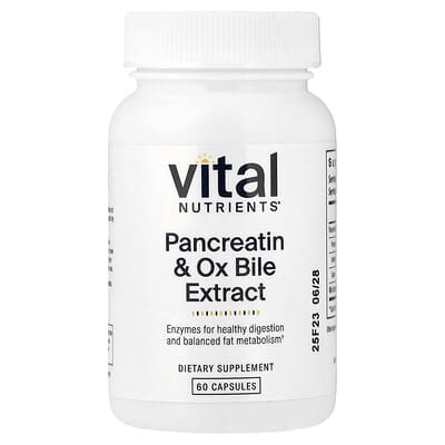 Экстракт панкреатина и желчи Pancreatin & Ox Bile Extract, 60 Capsules