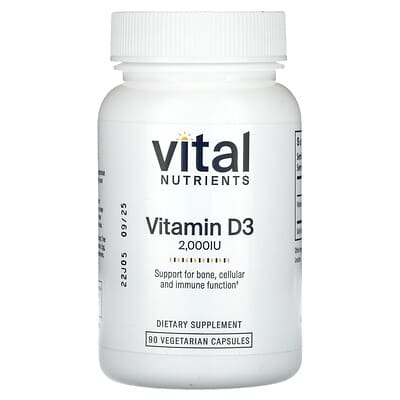 Vitamin D3, 90 Capsules (50 mcg (2,000 IU) per Capsule)