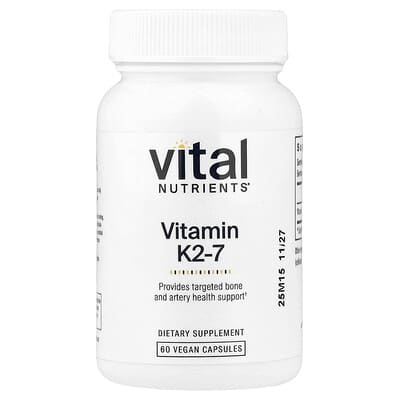 Vitamin K2-7, 60 Vegan Capsules (180 mcg per Capsule)