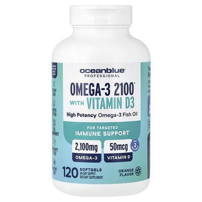 Omega-3 2100® с витамином D, Orange, 120 мягких капсул