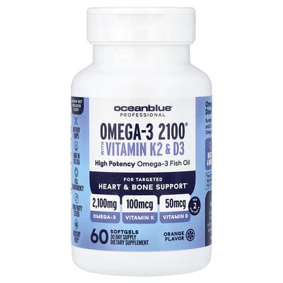 Professional, Omega-3 2100® with Vitamin K2 & D3, Orange, 60 Softgels