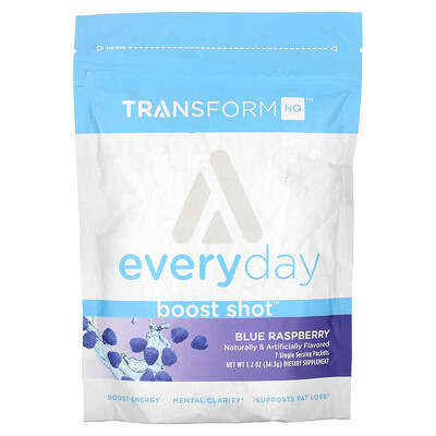 Boost Shot™, Energy Drink Mix, Blue Raspberry, 7 Single-Serve Packets, 0.18 oz (4.9 g) Each