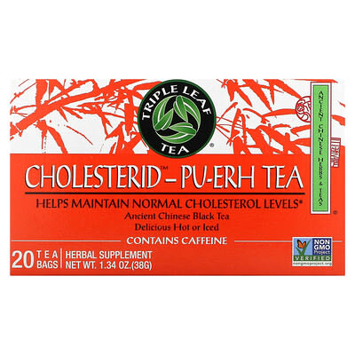 Triple Leaf Tea чай Cholesterid™-Pu-Erh, 20 чайных пакетиков, 1.34 oz (38 g)