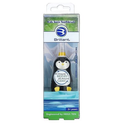 Baby Buddy Brilliant Детская зубная щетка Sonic, 3+ года, пингвин, 1 зубная щетка Sonic