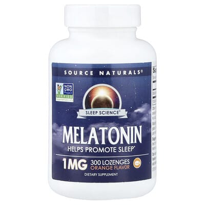 Source Naturals Sleep Science® Мелатонин апельсиновый 1 mg 300 пастилок