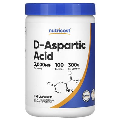 D-Aspartic Acid, без вкуса, 10.7 oz (300 g)