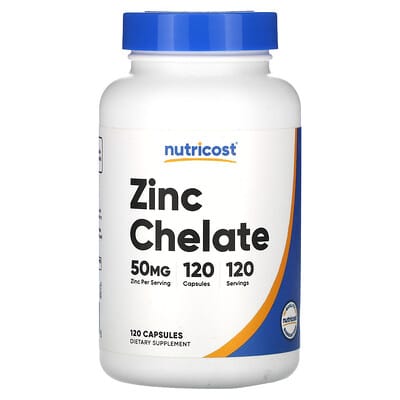 Nutricost Zinc Chelate, 50 mg, 120 капсул