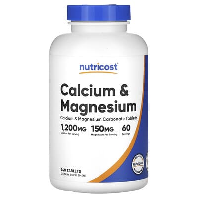 Nutricost Calcium & Magnesium, 240 таблеток
