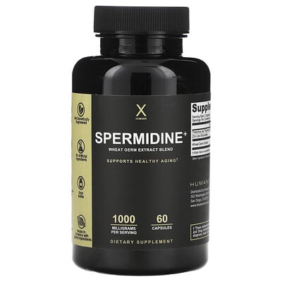 Spermidine+, смесь экстракта зародышей пшеницы, 60 капсул Humanx
