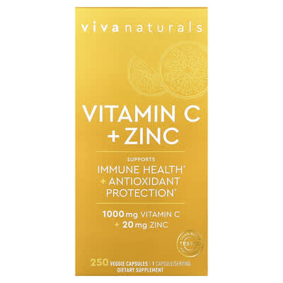 Vitamin C + Zinc, 250 Veggie Capsules