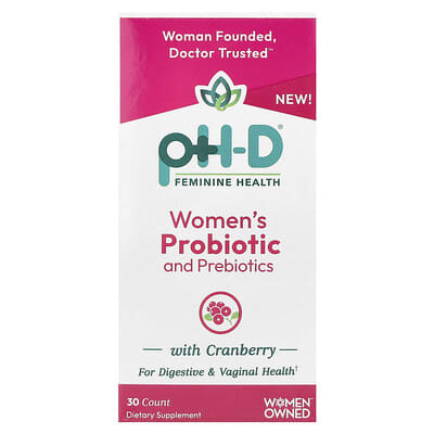 Женские пробиотики и пребиотики pH-D Feminine Health с клюквой, 30 Capsules