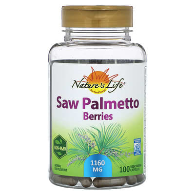 Nature's Life ягоды Saw Palmetto, 100 вегетарианских капсул (580 mg per Capsule)
