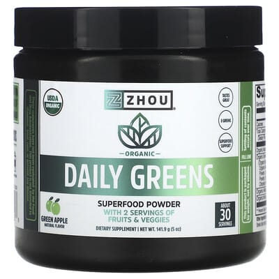 Zhou Nutrition органические зеленые суперфуды, Green Apple, 5 oz (141.9 g)