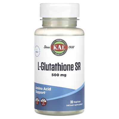 KAL L-Glutathione SR, 500 mg, 30 вегетарианских капсул