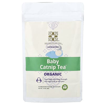 Secrets of Tea Органический чай с кошачьей мятой, без кофеина, 20 пакетиков, 1 oz (28 g)