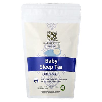 Secrets of Tea Organic Baby® Чай для сна, без кофеина, 20 чайных пакетиков, 1 oz (28 g)