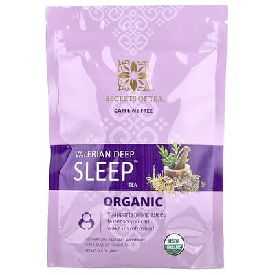 Organic Valerian Deep Sleep™ чай, без кофеина, 20 чайных пакетиков, 1.4 oz (40 g)